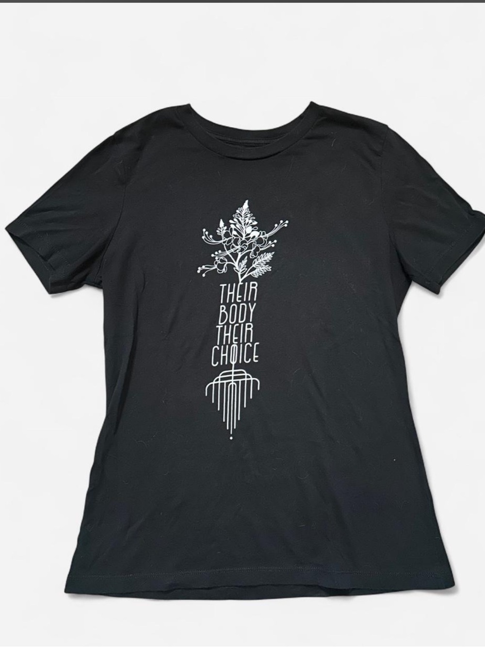 “Their Body Their Choice” black cotton t-shirt